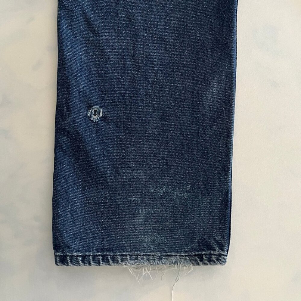 Boxer Vintage Straight Leg Dark Wash Distressed Denim Jeans - Picture 7 of 8